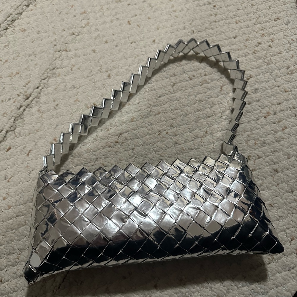 Brand new silver bubble gum wrapped purse
